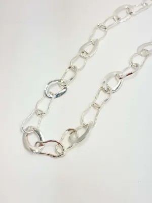 Silver Oval Link Necklace