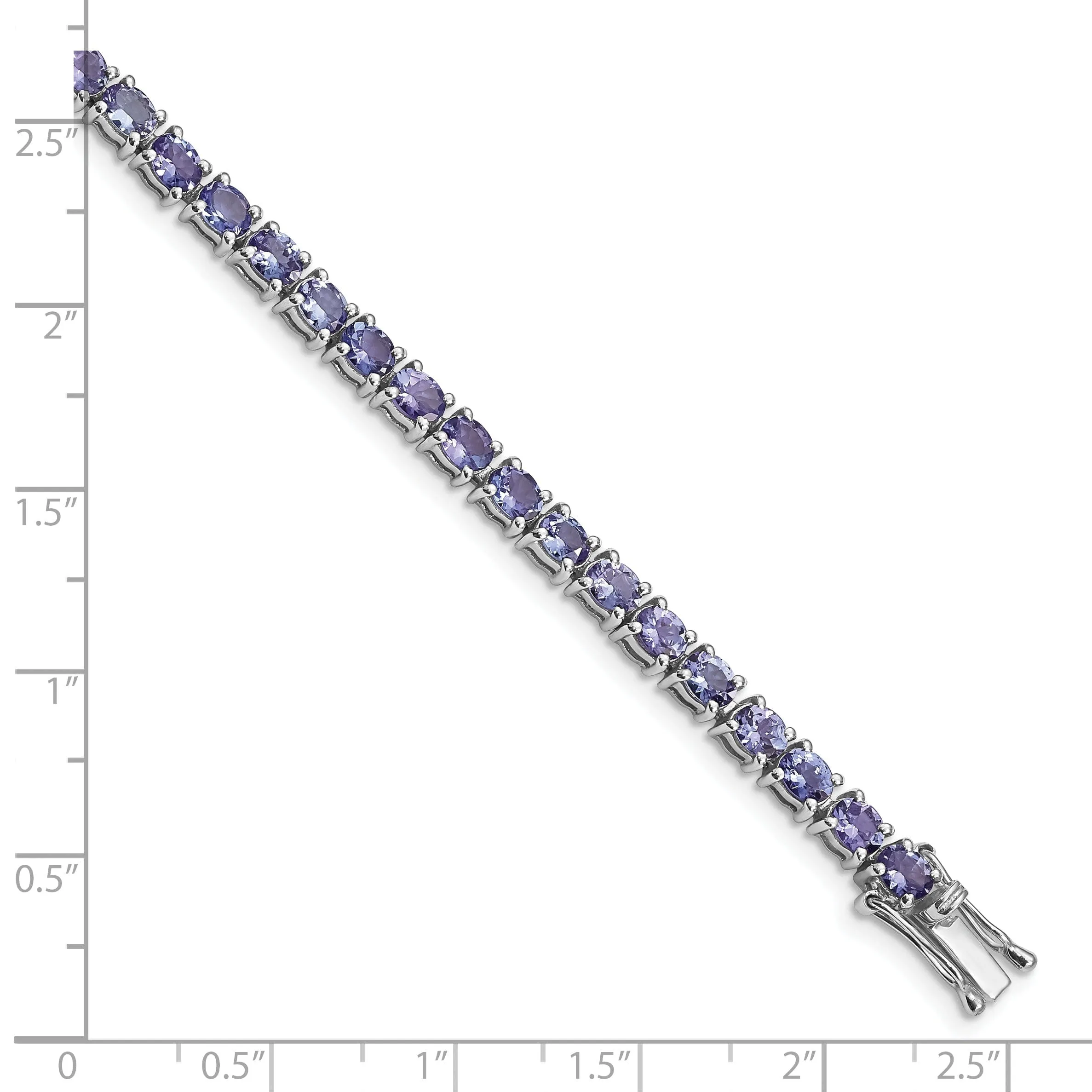 Silver Oval Stones Tanzanite Gemstone Bracelet