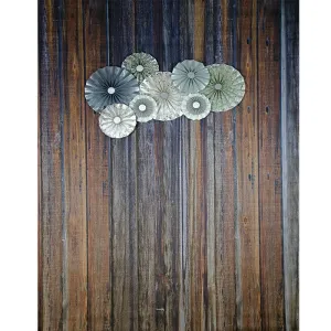 Silver Pinwheels on Wood Printed Backdrop