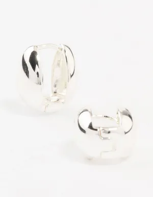 Silver Plated Bubble Huggie Hoop Earrings