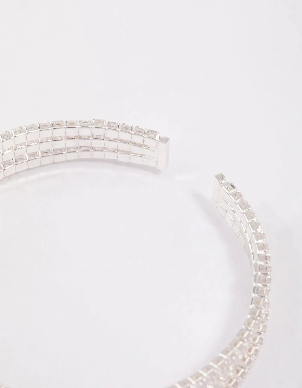 Silver Plated Cup Chain Wrist Cuff