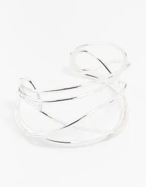 Silver Plated Organic Wire Cuff Bracelet