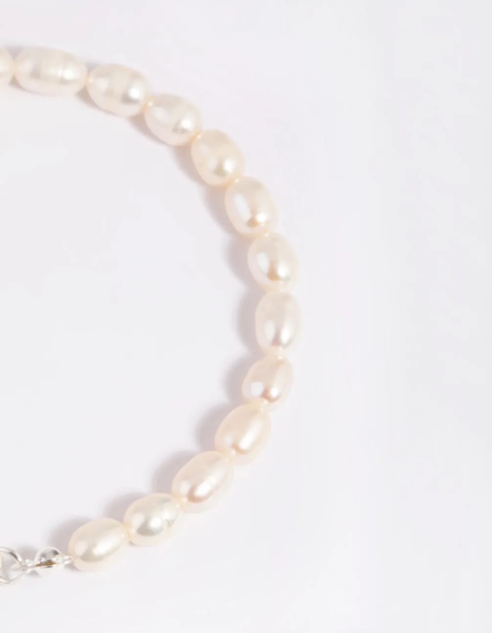 Silver Plated Pearl Fob Bracelet