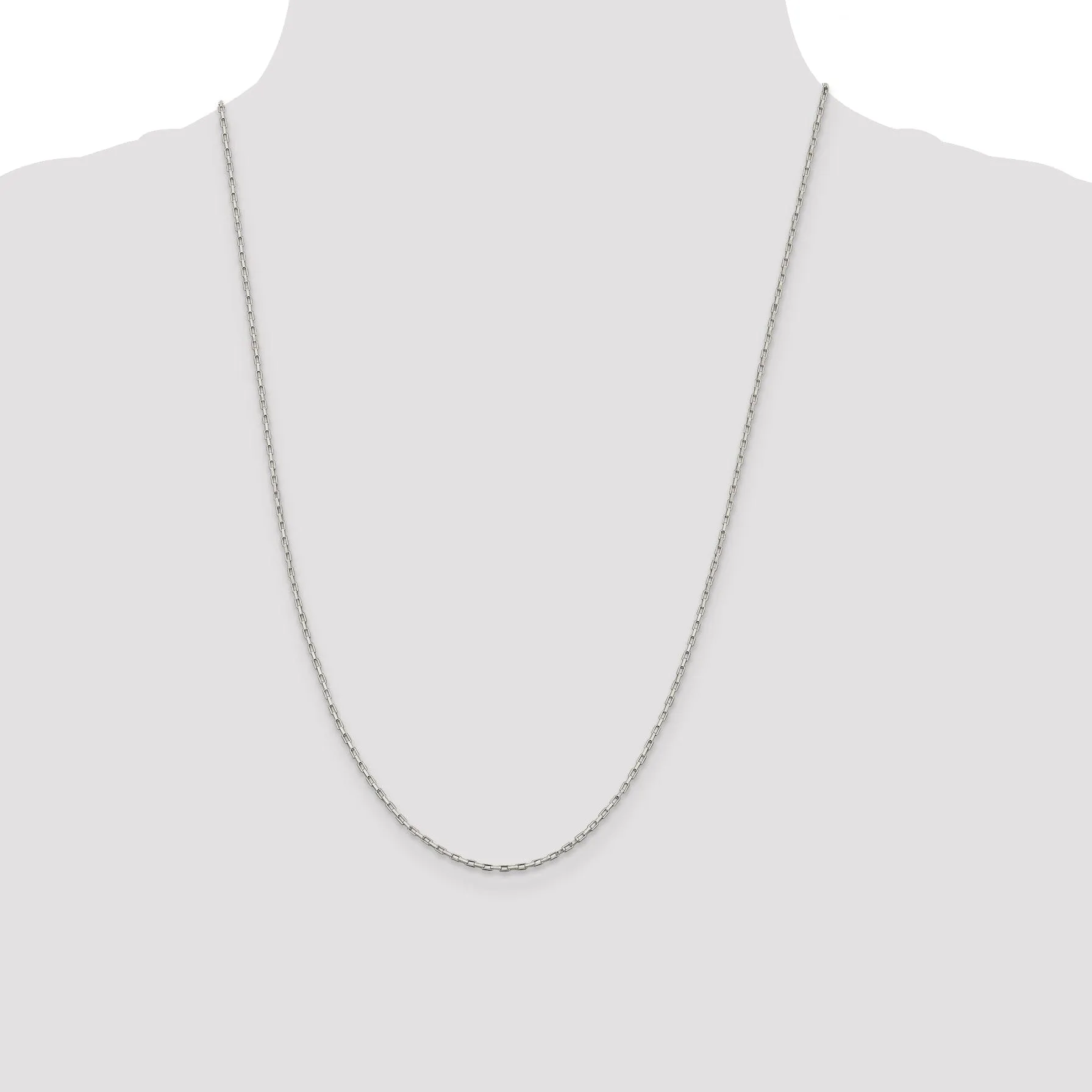 Silver Polished 1.30-mm Elongated Box Chain