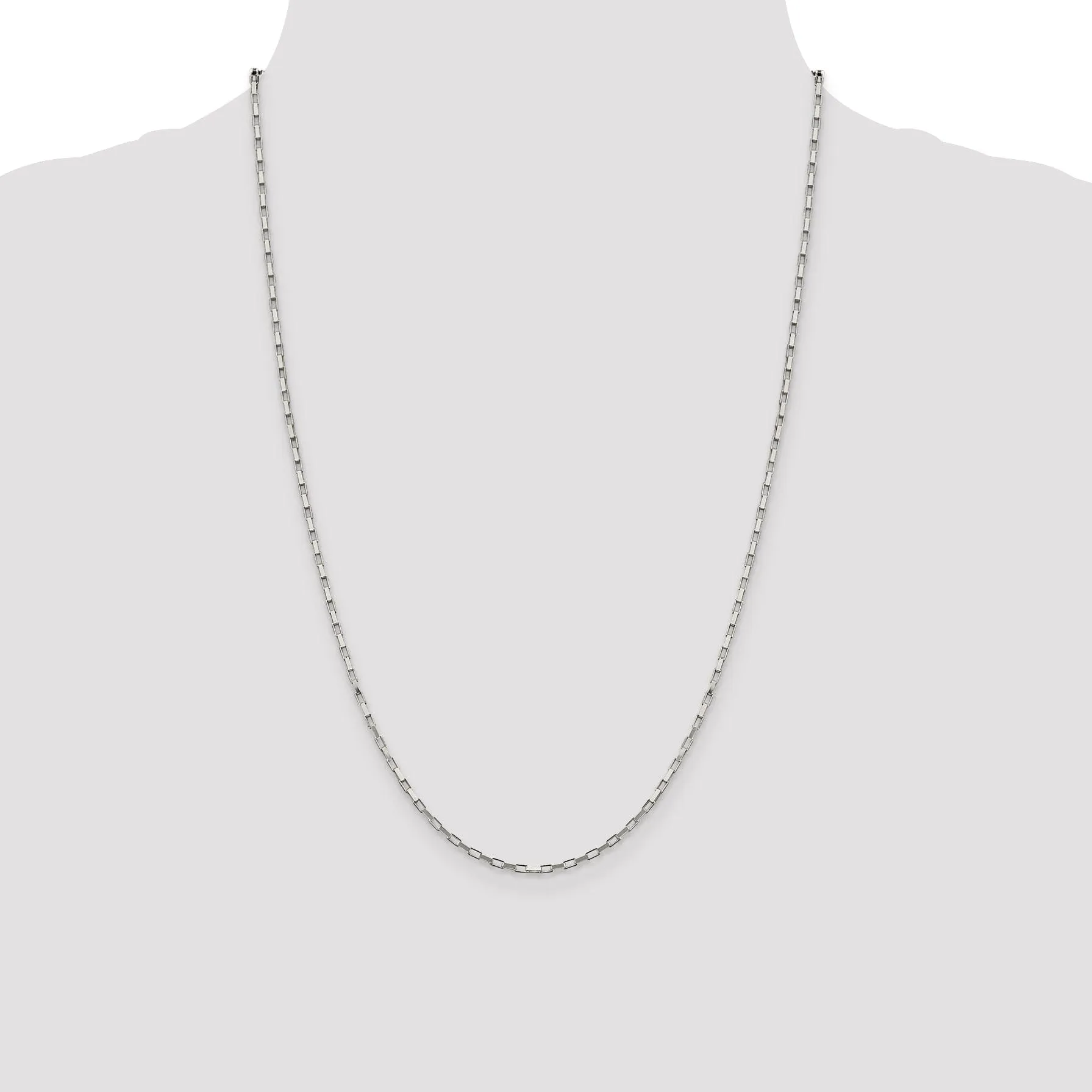 Silver Polished 1.65-mm Elongated Box Chain