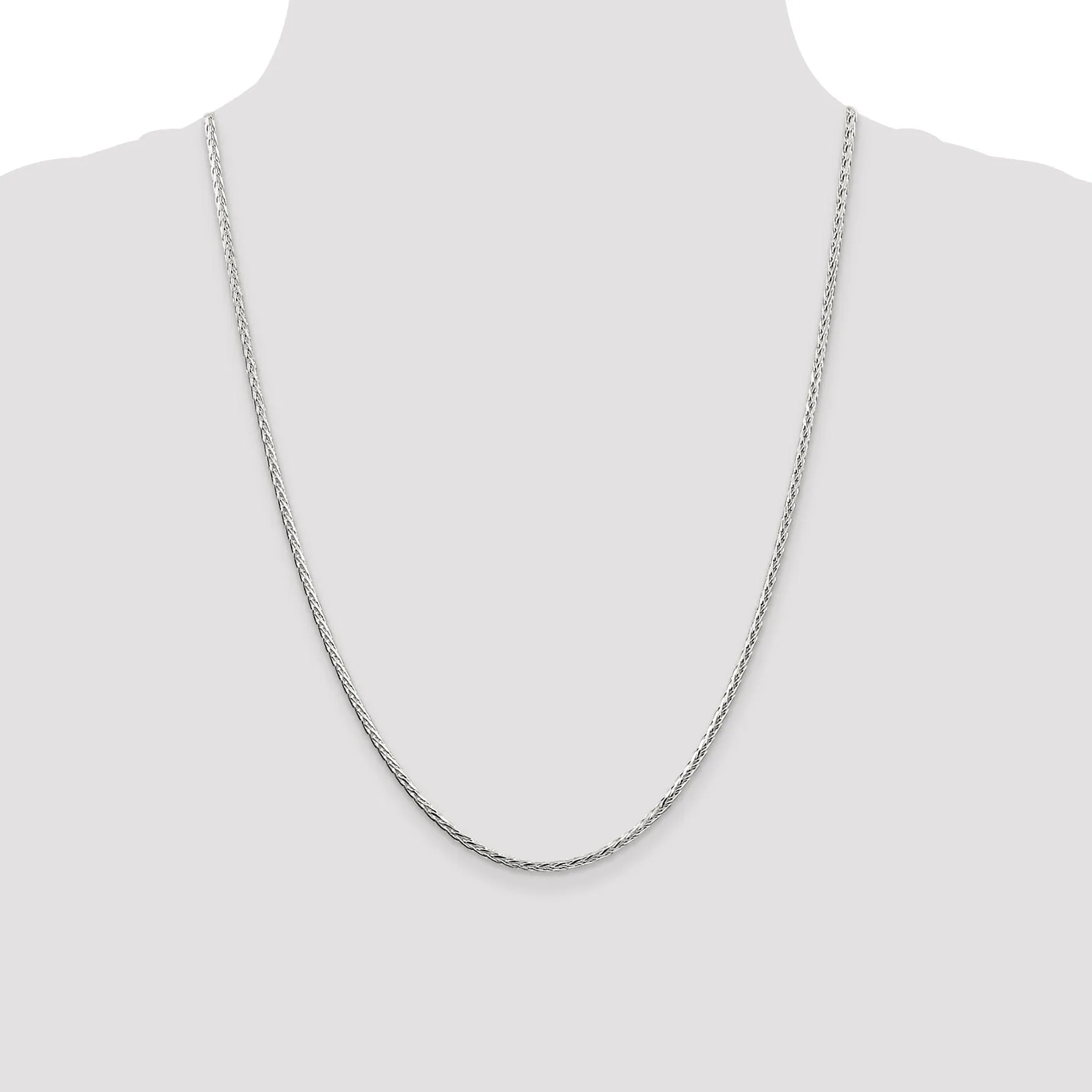 Silver Polished D.C 2.50-mm Solid Spiga Chain