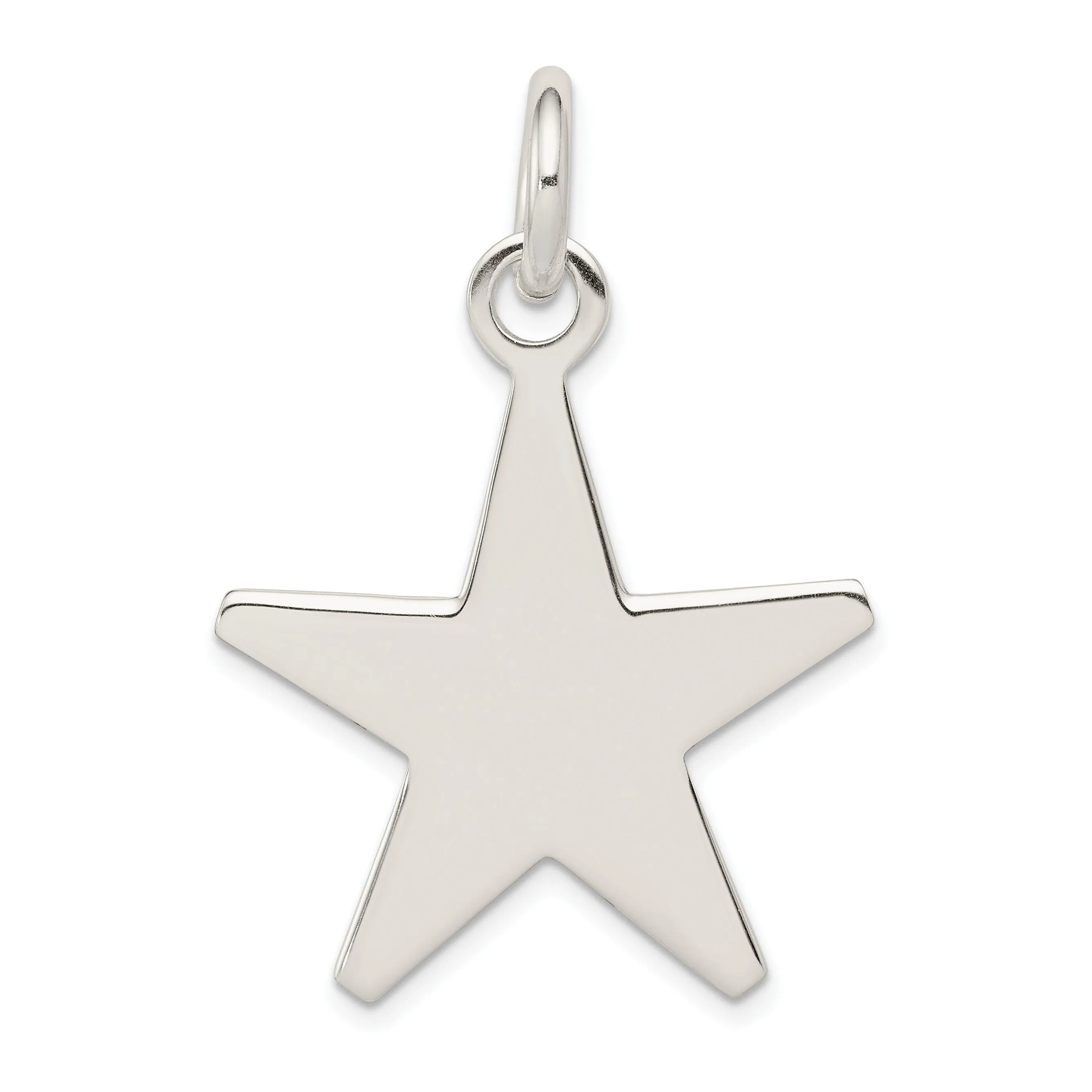 Silver Polished Finish Star Charm Pendant