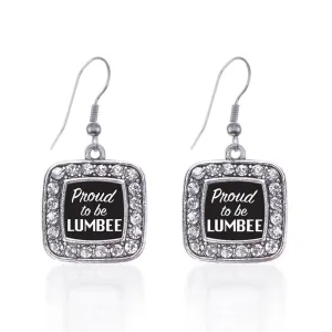 Silver Proud To Be Lumbee Square Charm Dangle Earrings