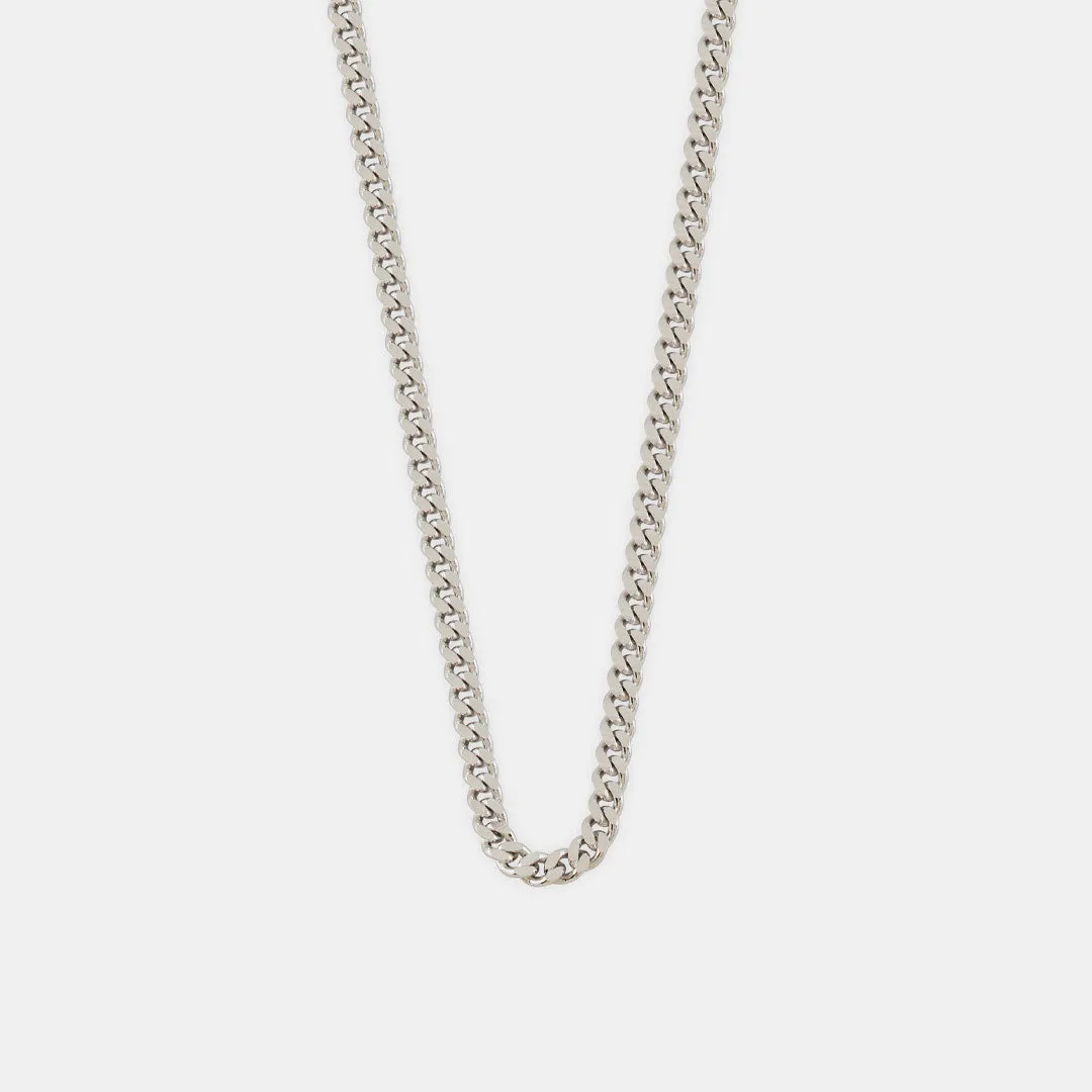 Silver Rhodium Diamond Cut Chain