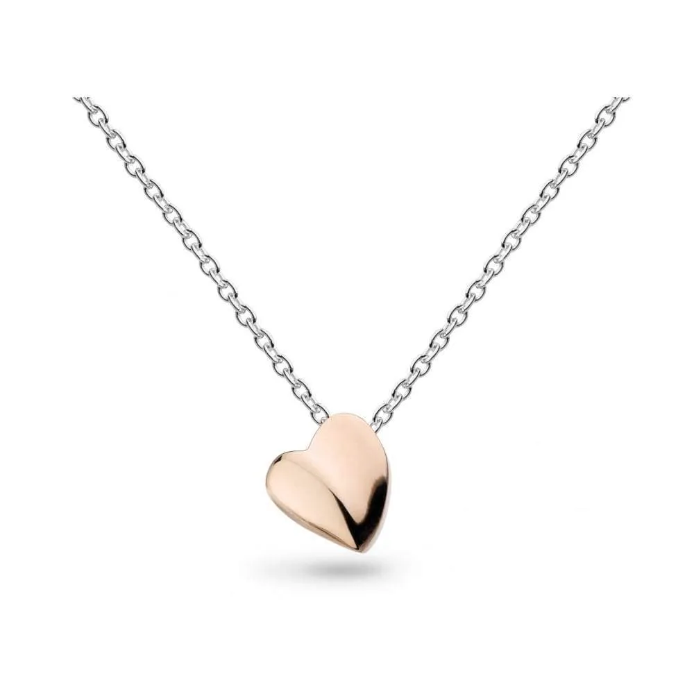 Silver rose gold mini sweetheart pendant