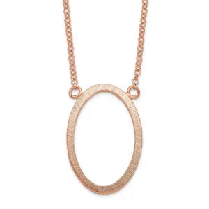 Silver Rose Gold-tone Oval Necklace