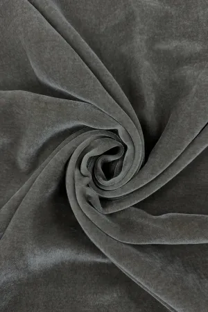 Silver Silk Rayon Velvet Fabric