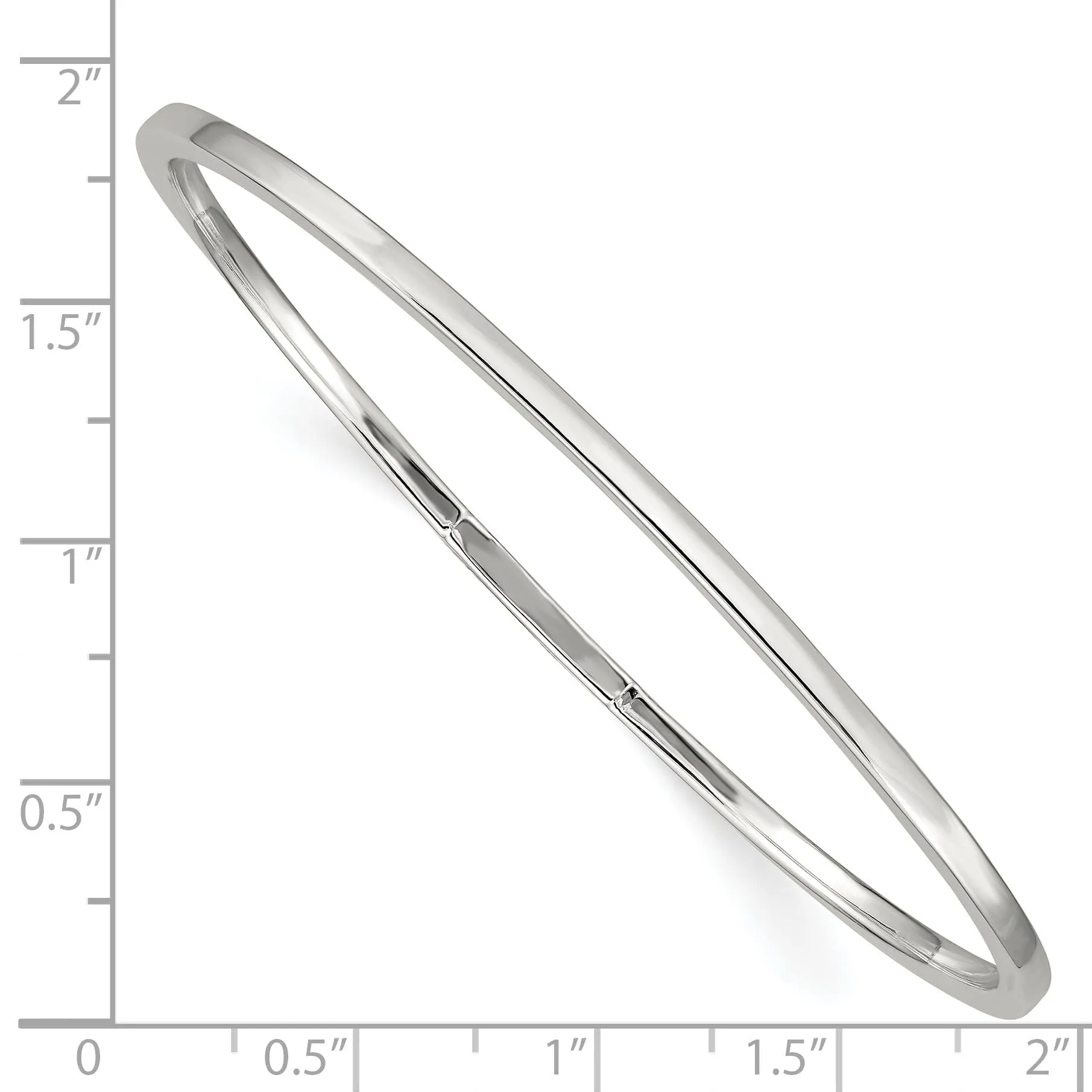 Silver Square Slip On 7.80 in Bangle Bracelet