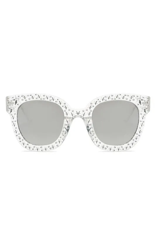 Silver Star Embellished Sunglasses