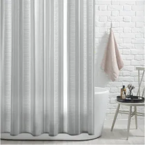 Silver Striped Shower Curtain