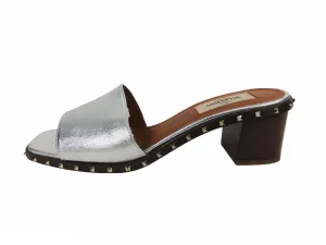 Silver Studded Sole Mule Sandals | Size 36.5