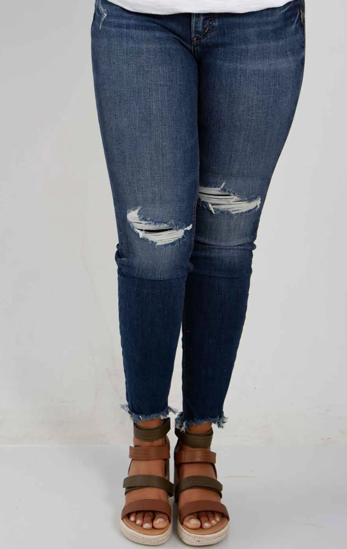 Silver Suki Distressed Plus Size Skinny Jean