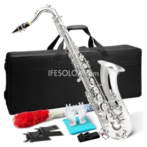 Silver Tenor B-Flat Saxophone for Professionals and Concerts - Brand New