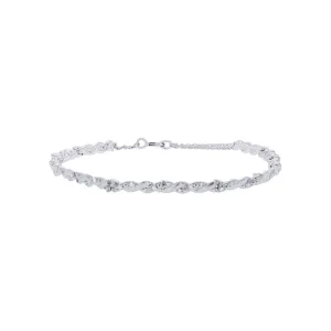 Silver Twisted Diamond Chain Bracelet