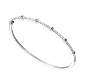 Silver Ultra Red Ruby Bangle