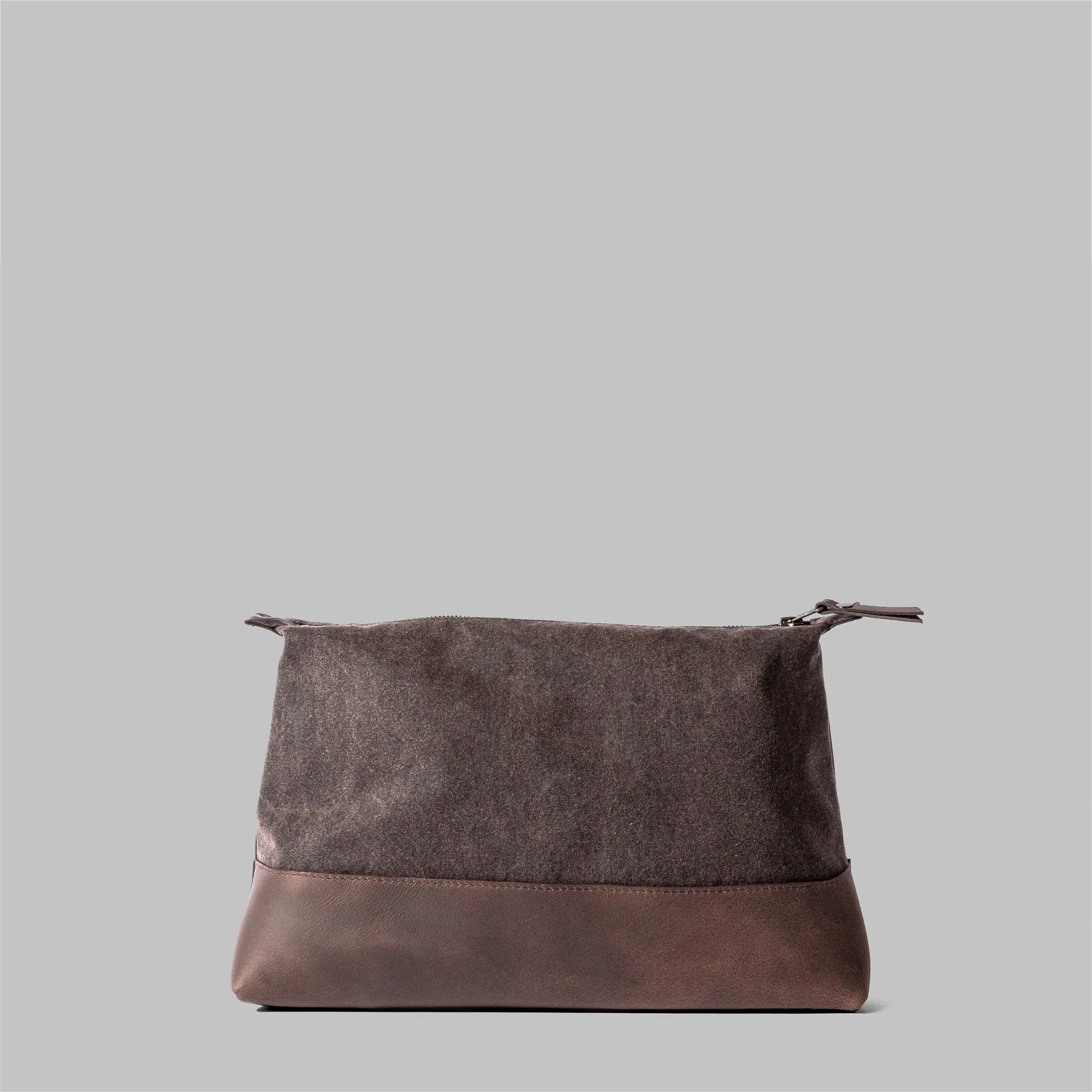 Silverdale Brown Waxed Cotton Wash Bag