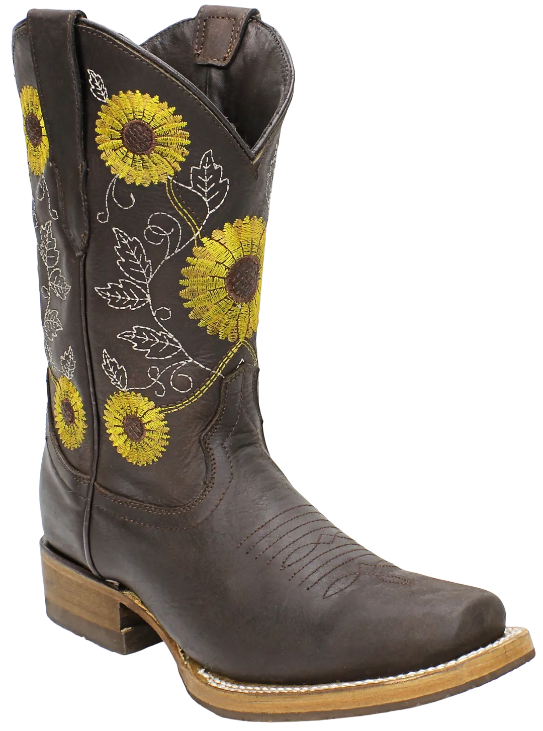 Silverton Sunflower All Leather Square Toe Boots (Chocolate)