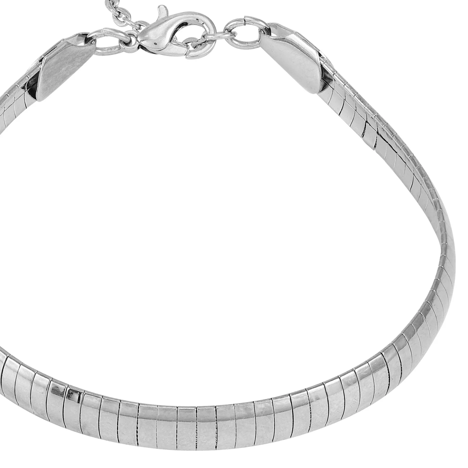 Silvertone Line Snake Chain Bracelet