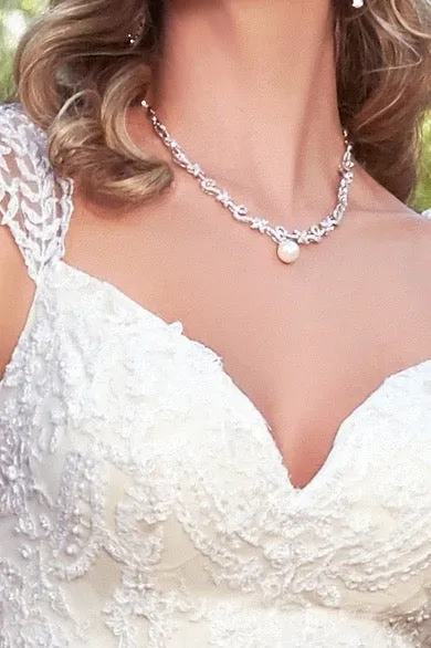 Silvia Cubic Zirconia and Pearl Necklace