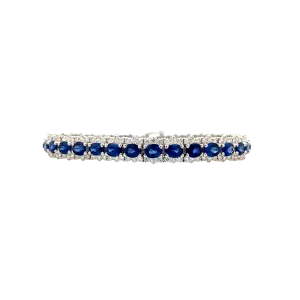 Simon G Jewelry  White Gold Sapphire & Diamond Tennis Braceelt