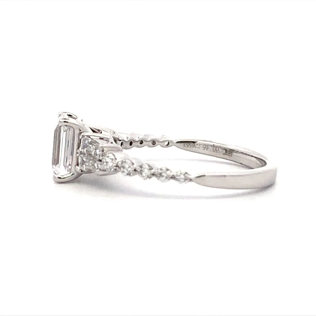 Simon G. White Gold Emerald Cut Diamond Engagement Ring