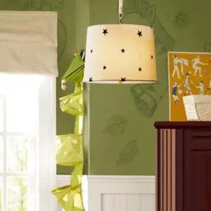 Simple 5-Bulb Fabric Drum Pendant Light for Nursing Room decor