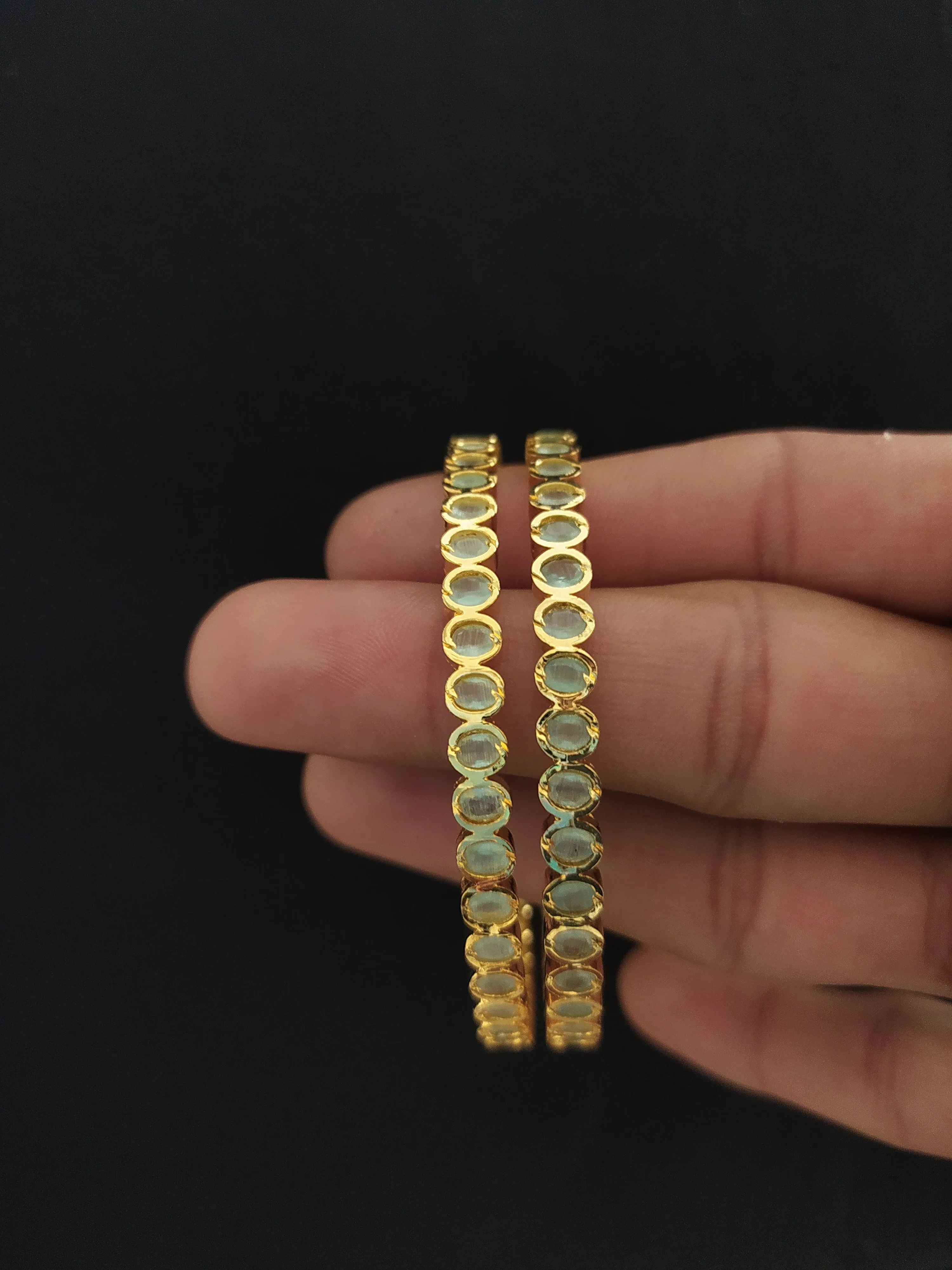 Simple And Elegant Gold Plated Zircon Bangles