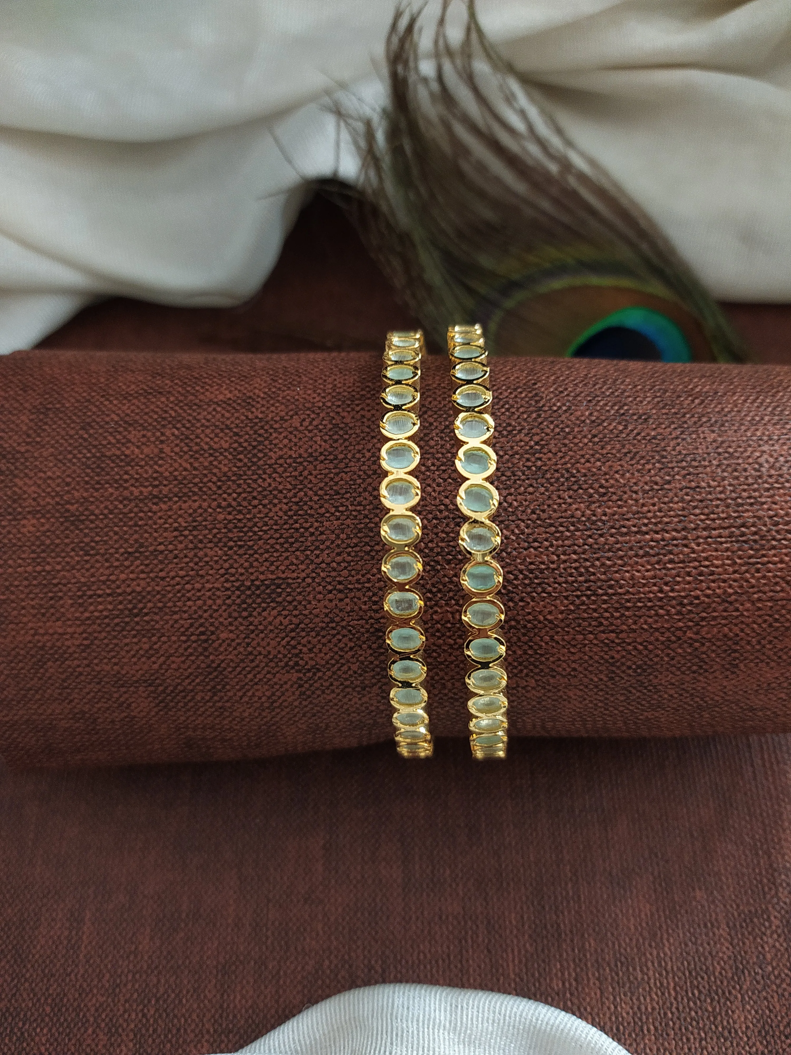 Simple And Elegant Gold Plated Zircon Bangles