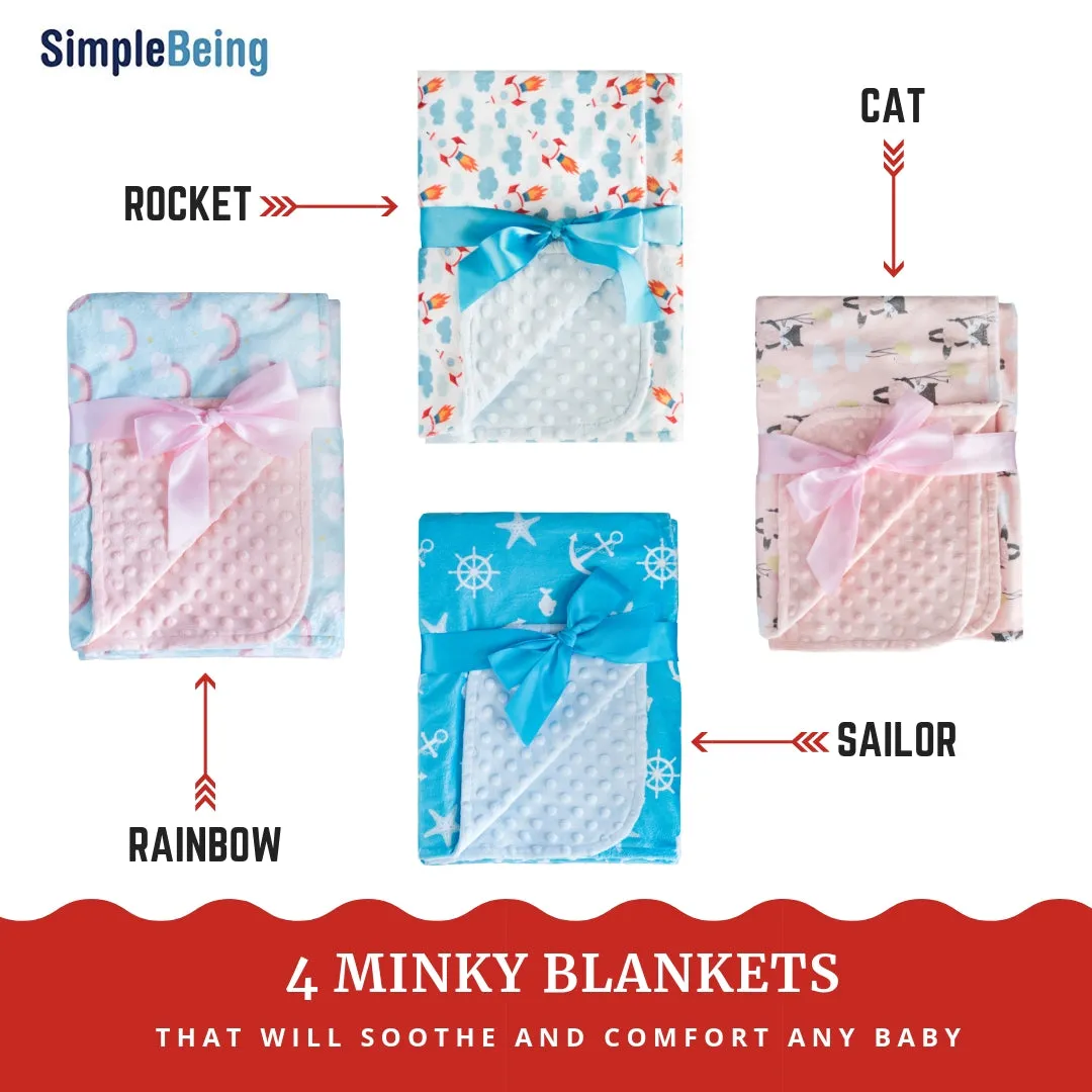 Simple Being Soft Minky Baby Blanket (Rocket)