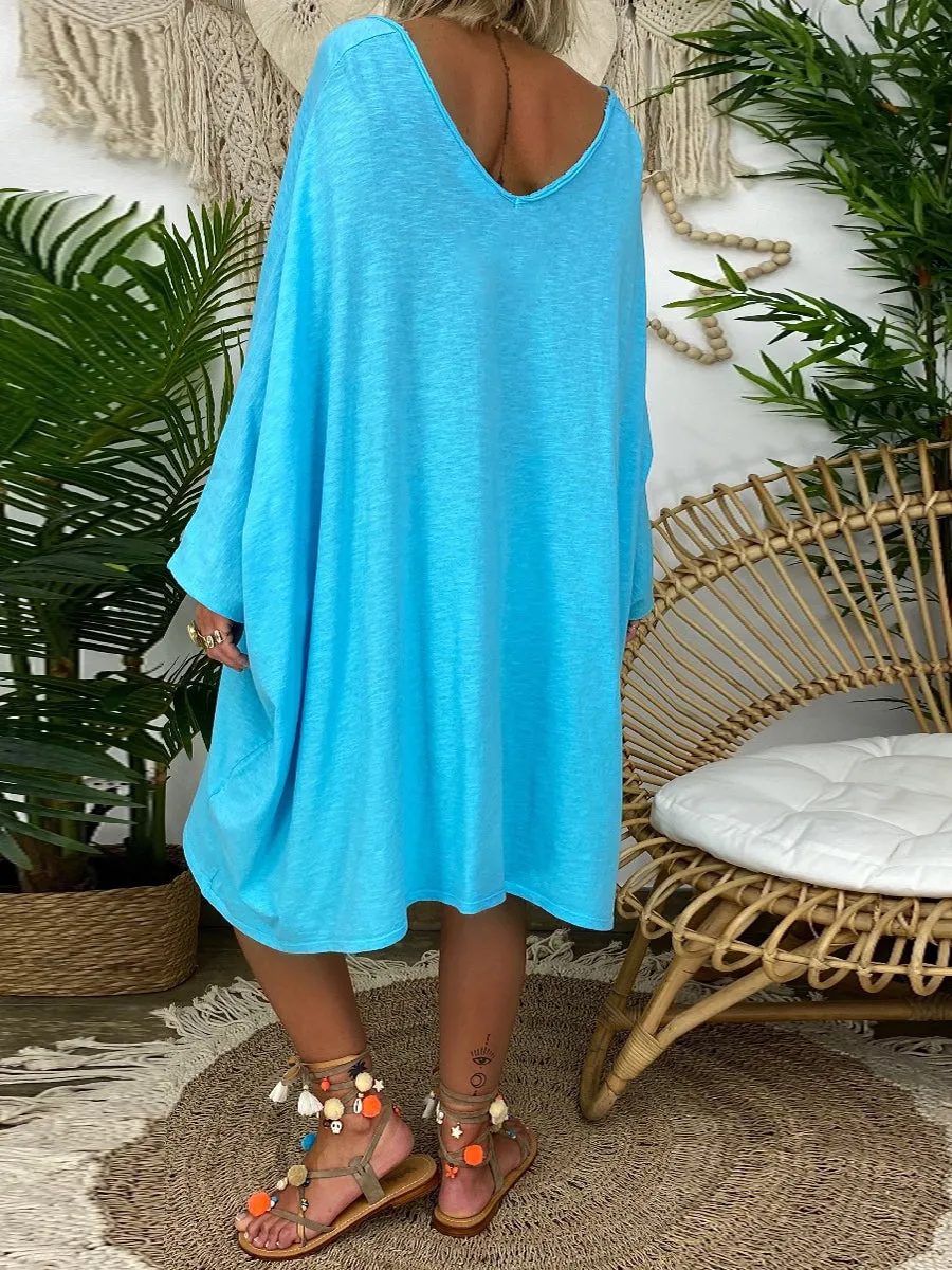 Simple Comfortable Casual Loose Soft And Comfortable Midi Dress