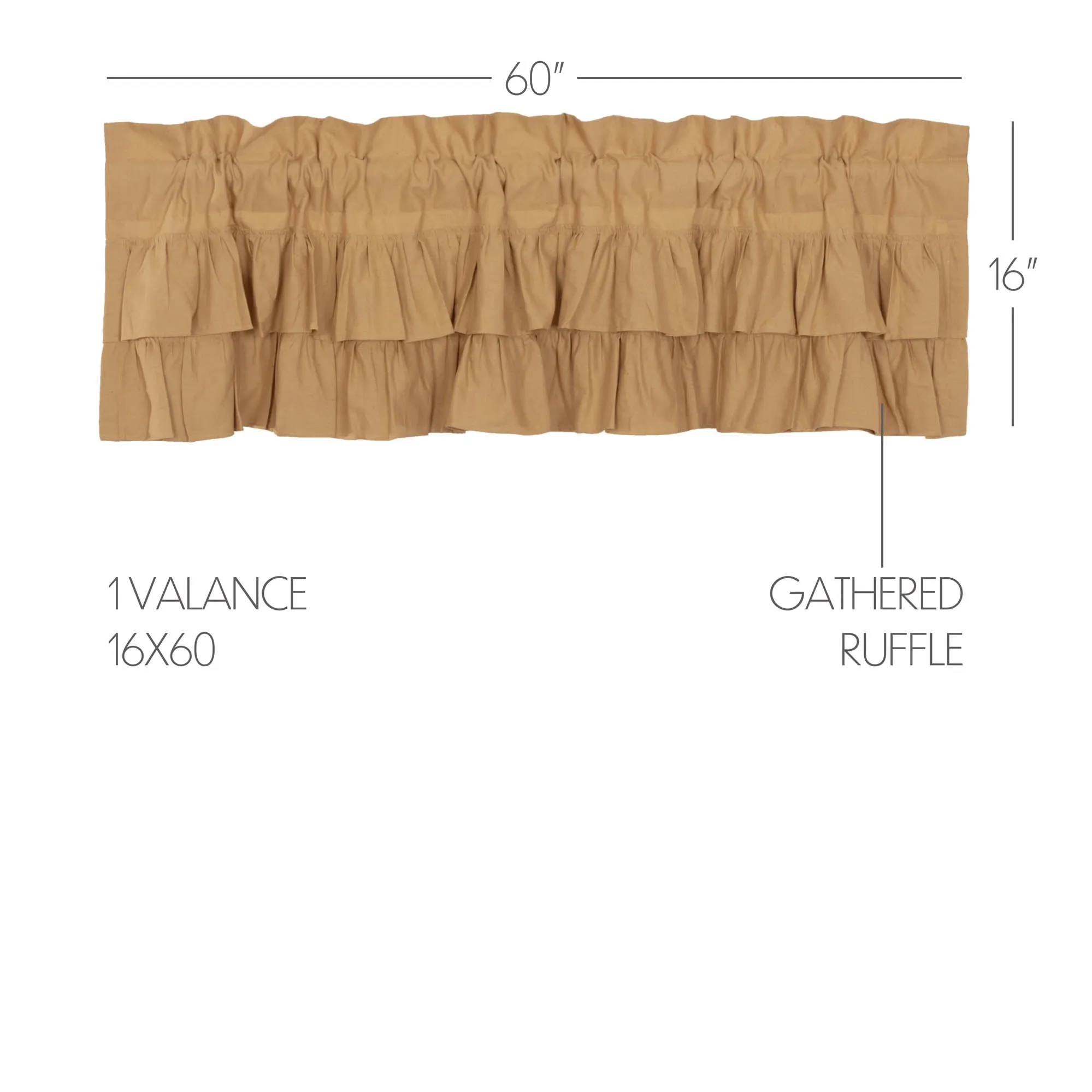 Simple Life Flax Ruffled Valance