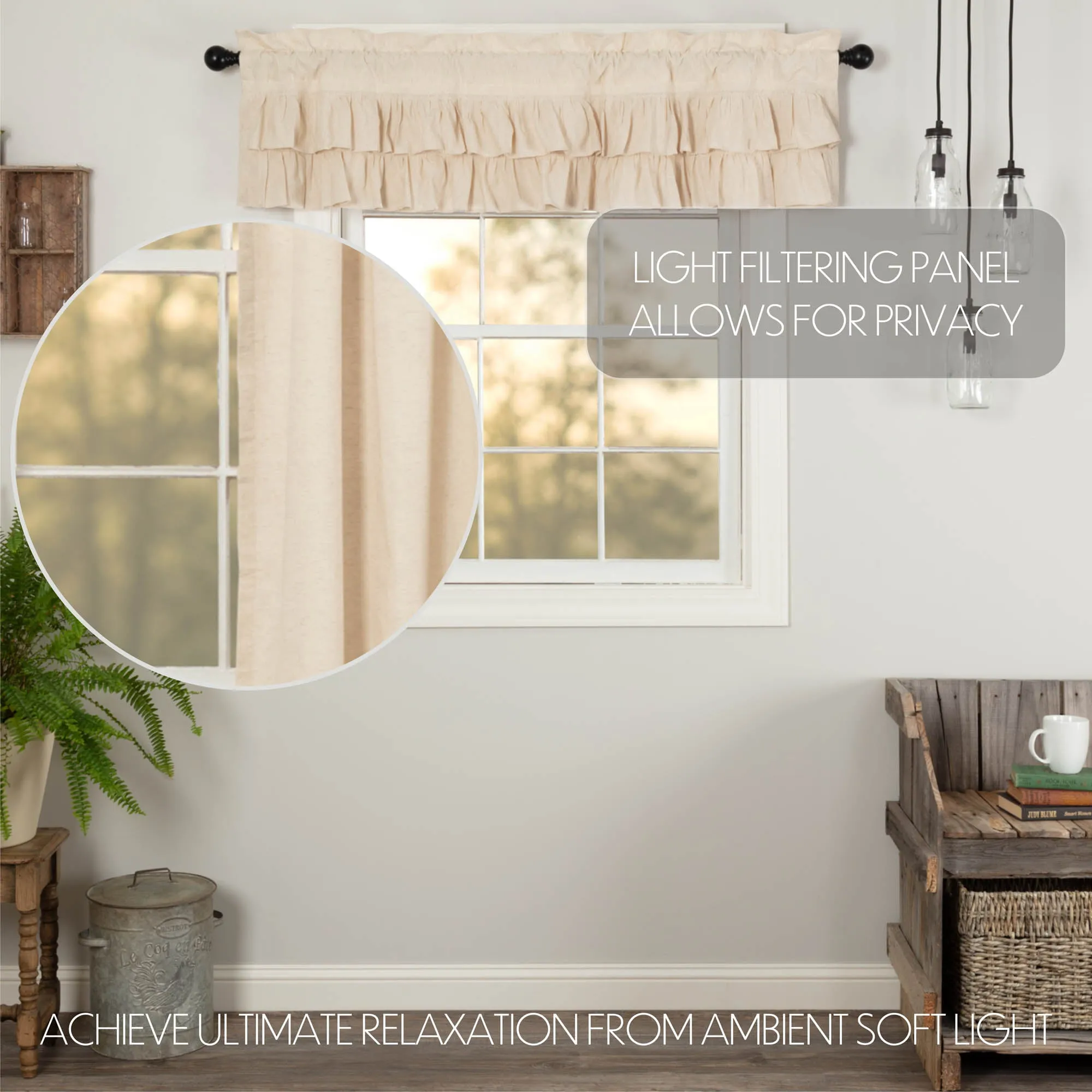 Simple Life Flax Ruffled Valance