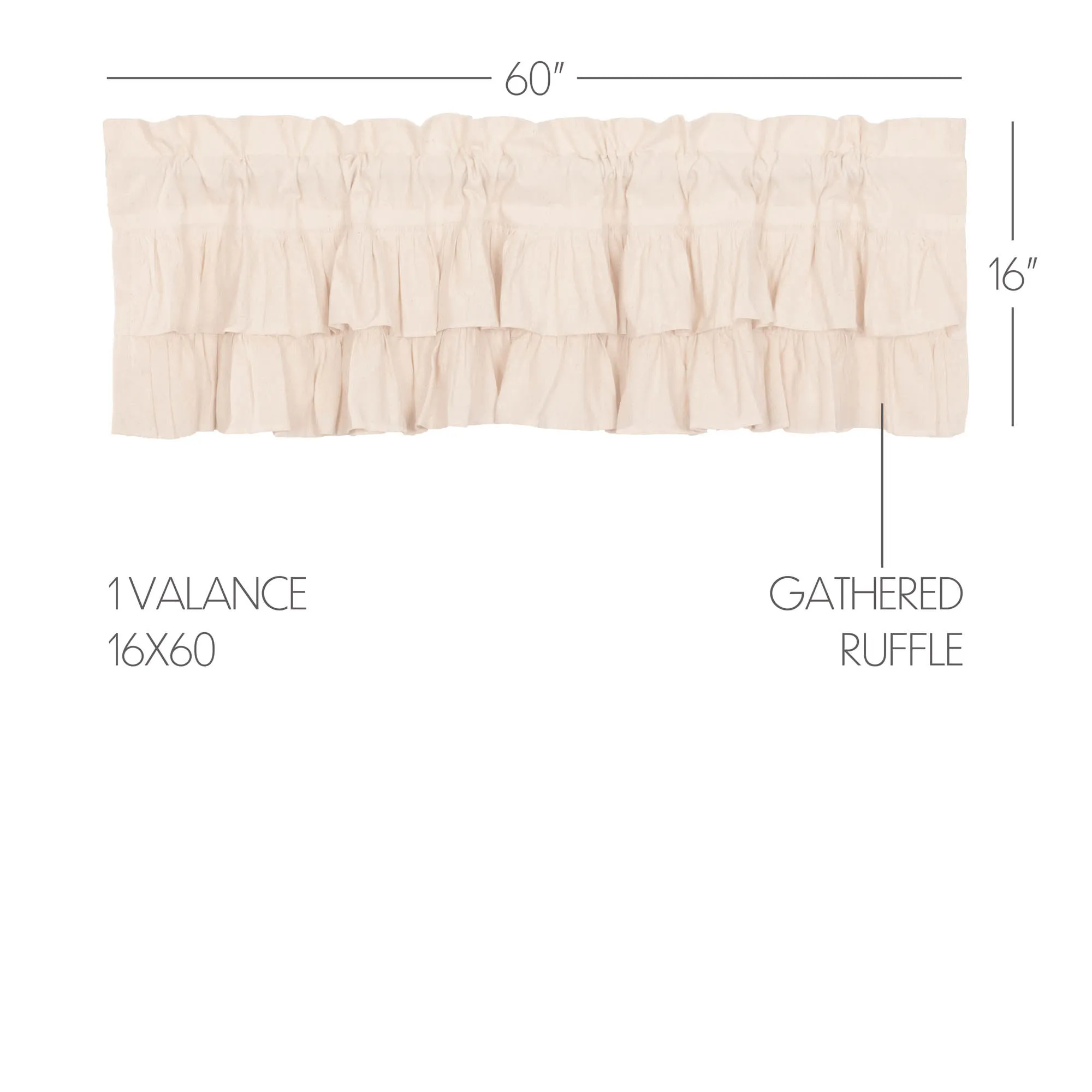 Simple Life Flax Ruffled Valance