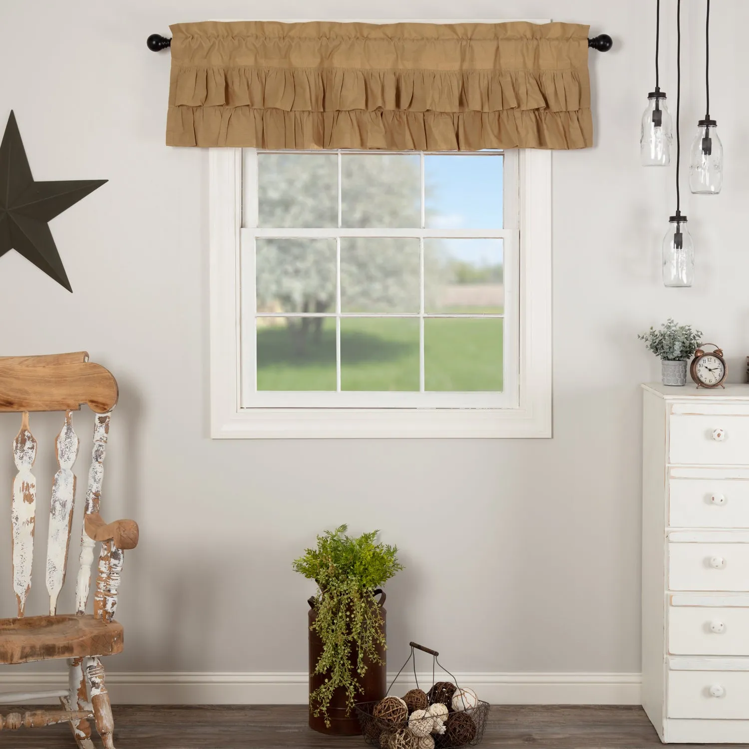 Simple Life Flax Ruffled Valance