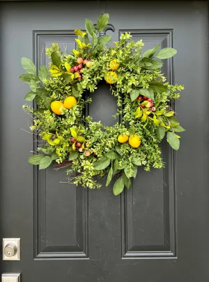 Simple Rustic Lemon Wreath