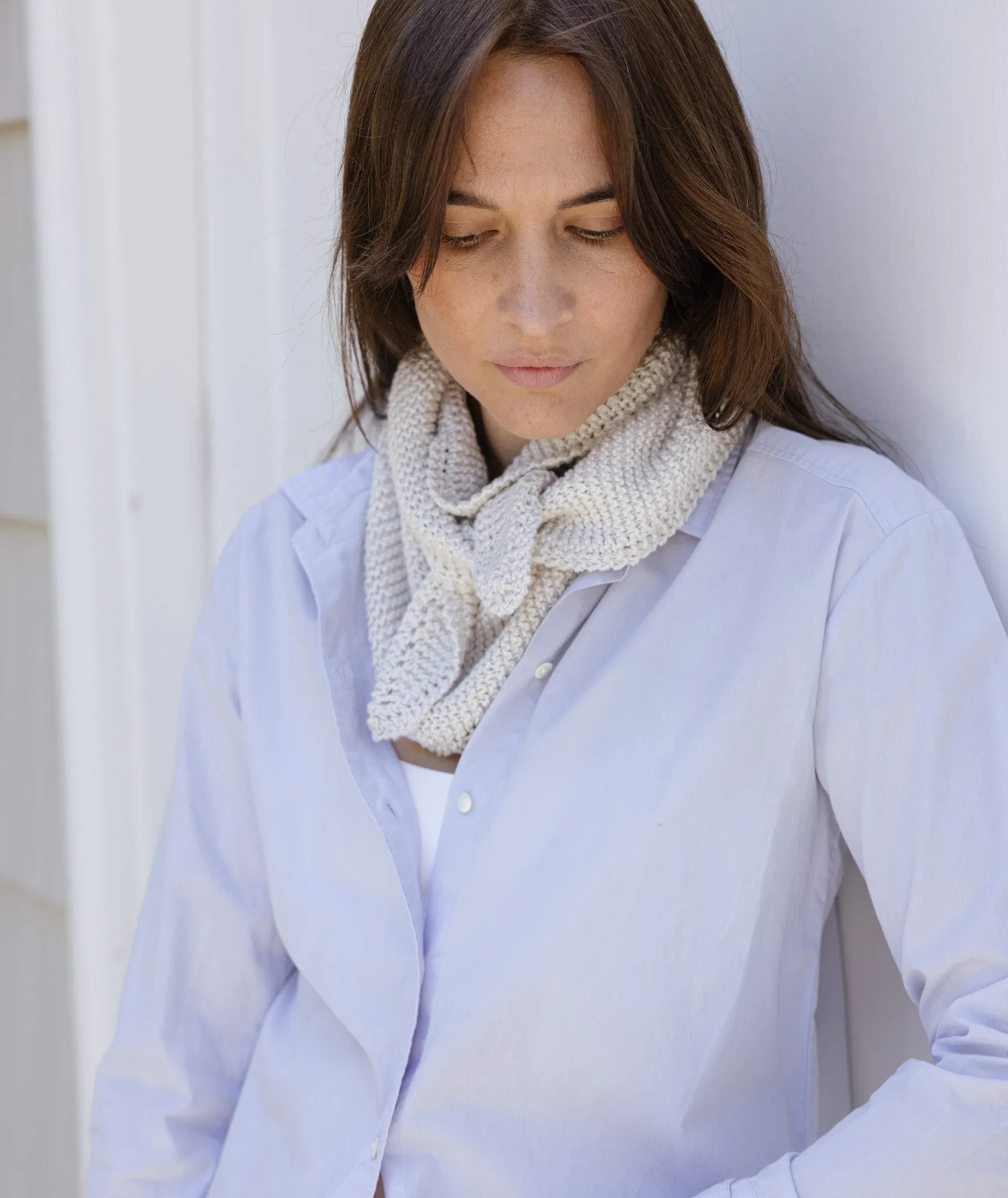 Simple Sideways Triangle Scarf Using Blue Sky Fibers Organic Cotton Sport