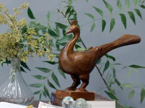 Simple Wooden Peacock Showpiece