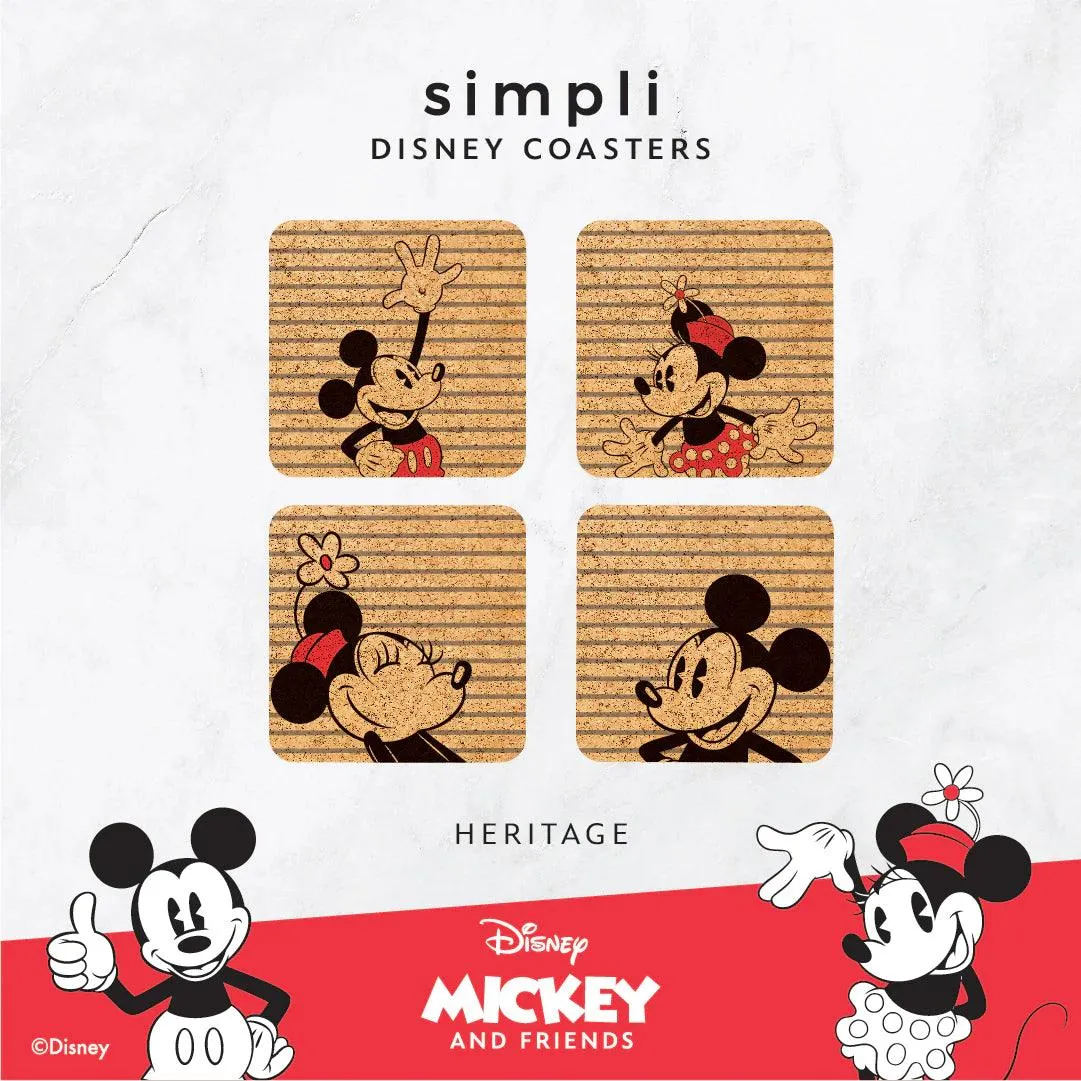 Simpli Disney Home Collection Mickey Cork Coasters 4s