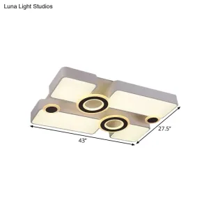 Simplicity Acrylic LED Ceiling Light - White, 3 Color Options, 24.5"/35.5"/43" Sizes