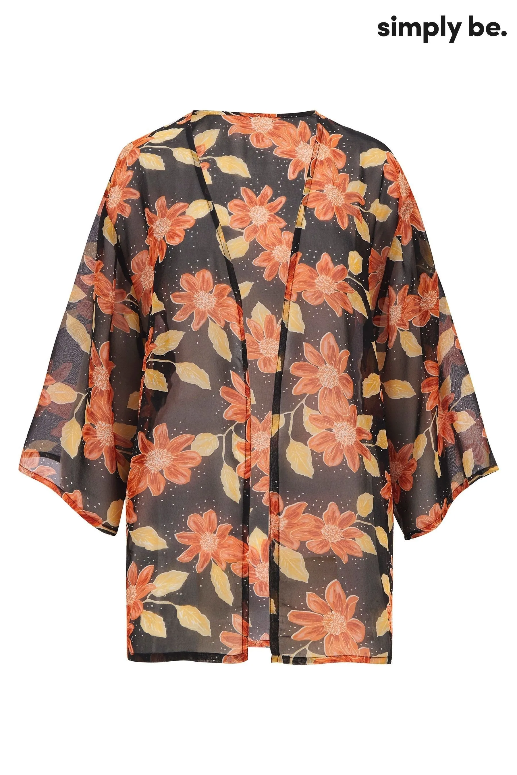 Simply Be Capsule Floral Design Boxy Womens Kimono