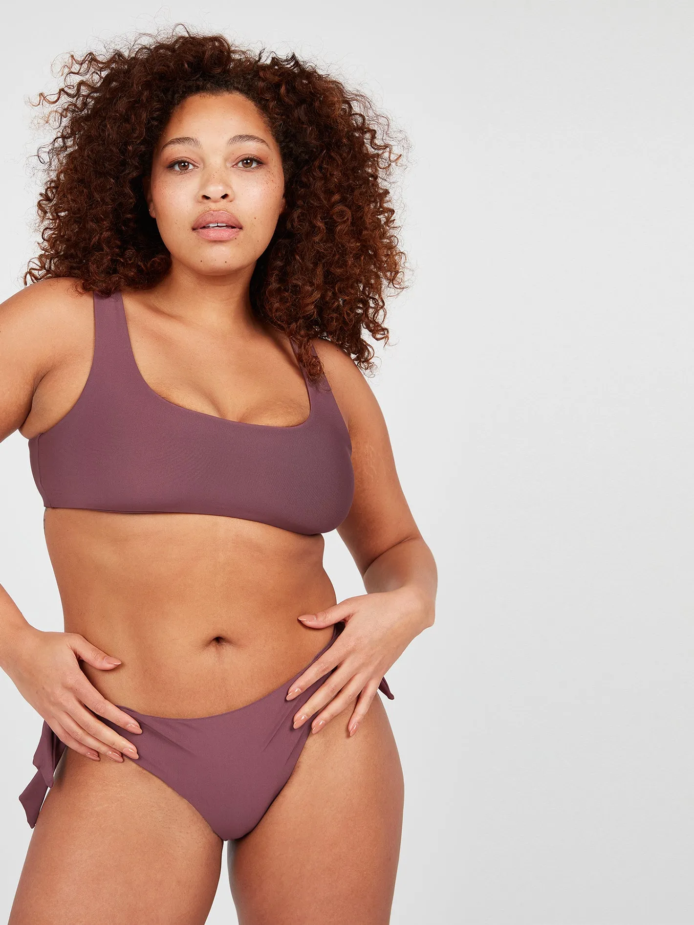 Simply Seamless Scoop Plus Size Bikini Top - Eggplant