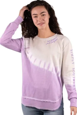 Simply southern Long sleeve purple tiedye shirt