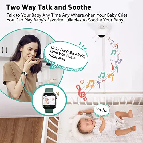 Simyke Smart Baby Monitor - 1080P HD Camera, Smartwatch Connectivity