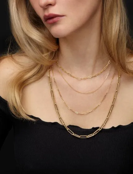 Sincerely Springer's 14k Yellow Gold 16" Paperclip Chain Necklace