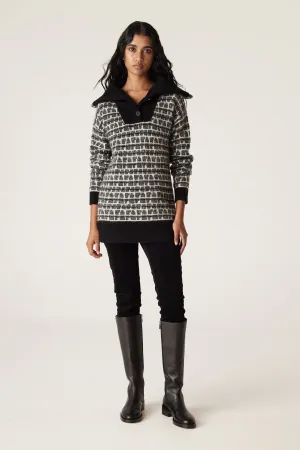 Sinclair Jacquard Jumper - Black Check